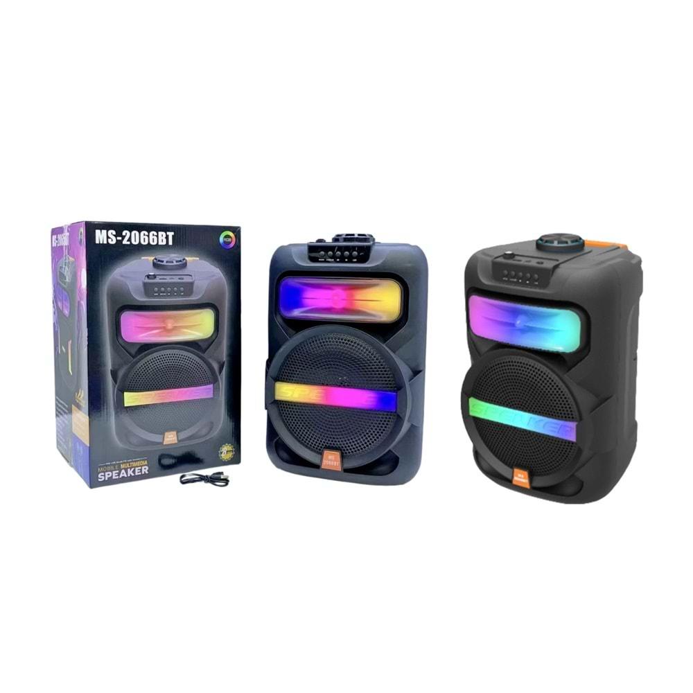 Platoon PL-4361 BT USB SD AUX 8 İNÇ Mikrofonlu Anfi Yüksek SES Taşınabilir RGB Işıklı Hoparlör