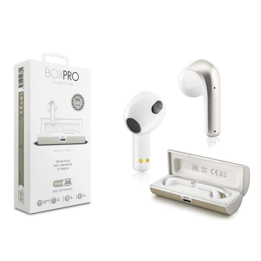 Subzero SW63 Box Pro Deri kutu/Dahili Hoparlör/Çift Mikrofon Bluetooh Kulaklık