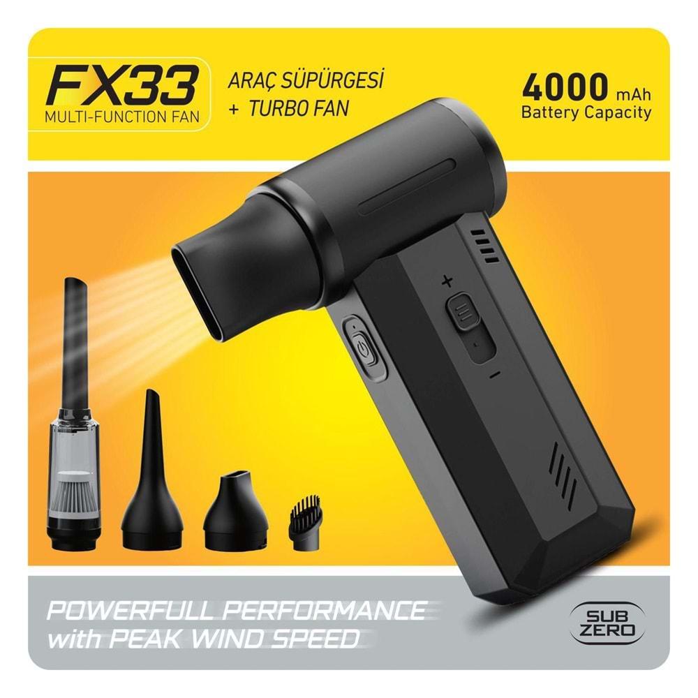 Subzero FX33 Mini Turbo Jet Fan /Araç Süpürge