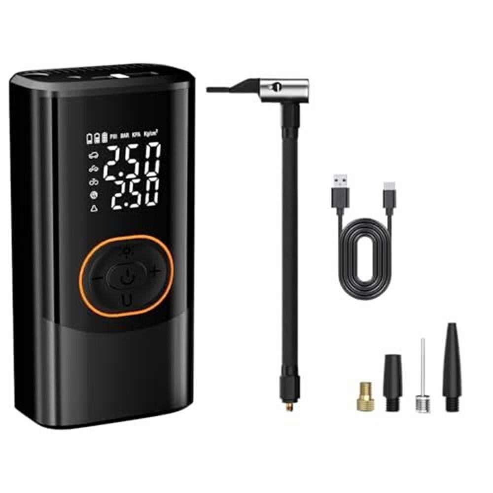 Yk desıgn 016 Taşınabilir Akıllı Kablosuz Hava Kompresörü - Dijital Ekranlı Şarj Edilebilir Lastik Şişirme Pompası