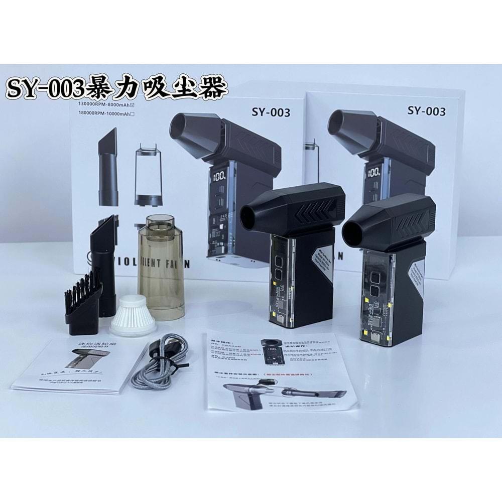 YK Desıgn Guoren-A1 Dijital Ekran Şiddetli Elektrikli Süpürge Turba Fan