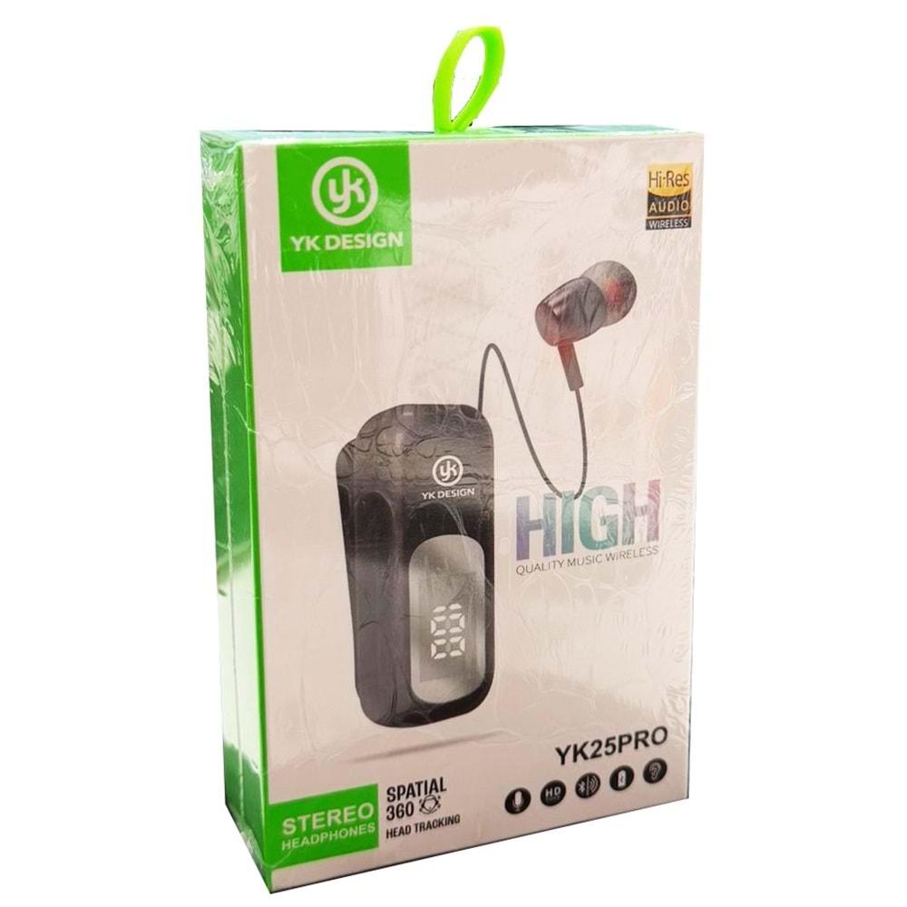 Yk Desıgn YK25PRO Makaralı Titreşimli Dijital Bluetooth Kulaklık