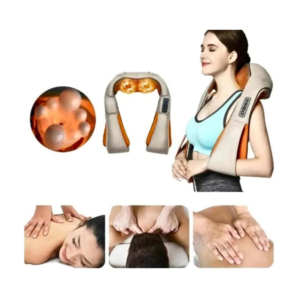 Yk Desıgn FZ669 Ovmalı Isıtmalı Boyun Sırt Bel Omuz Bacak Masaj Yastığı Masaj Aleti Elektrikli
