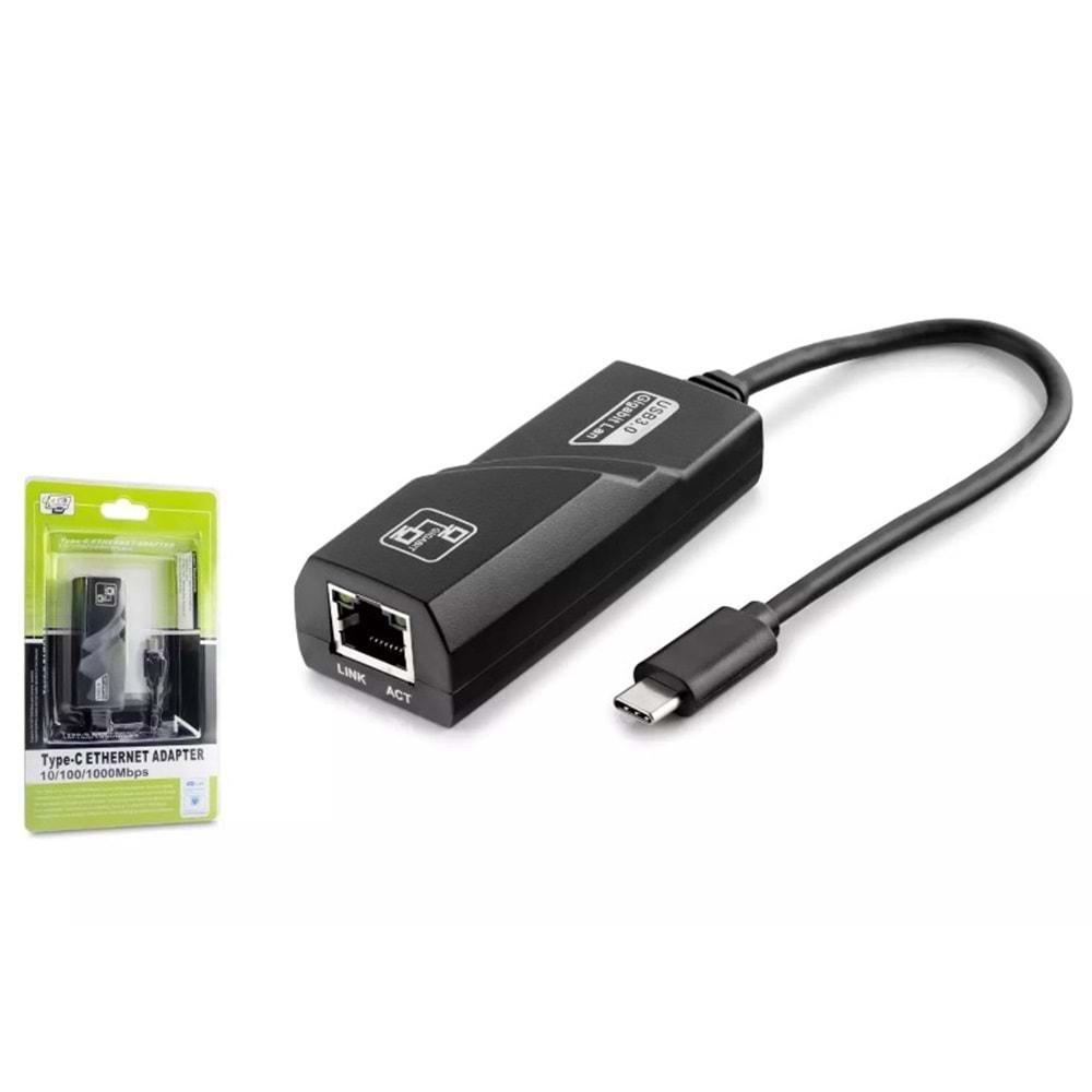 Hadron Hdx5275 Ethernet Card Type-C 1000Mbps Siyah