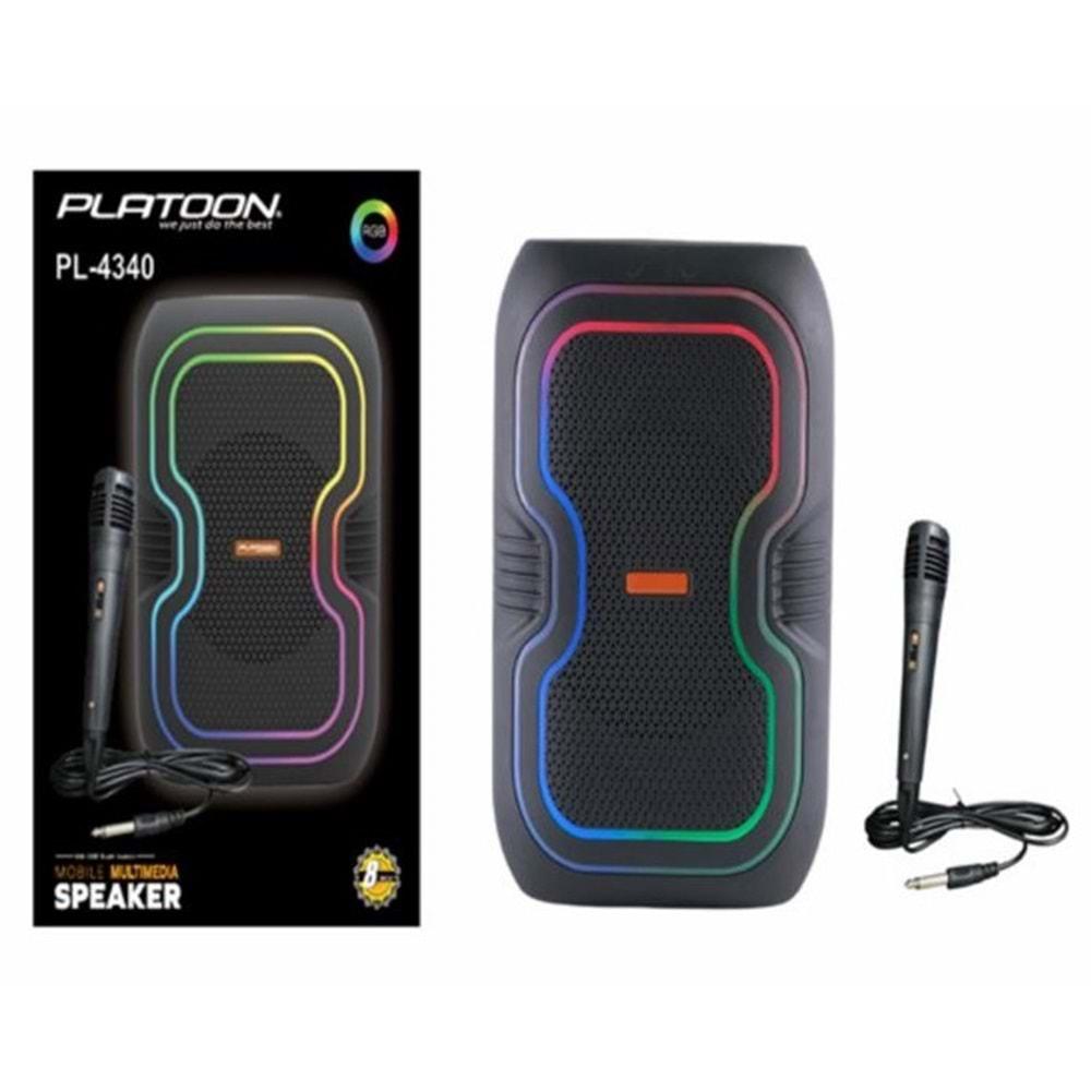 Platoon PL-4340 Bluetooth/Sd/usb Girişli RGB Mikrofonlu Müzik Kutusu