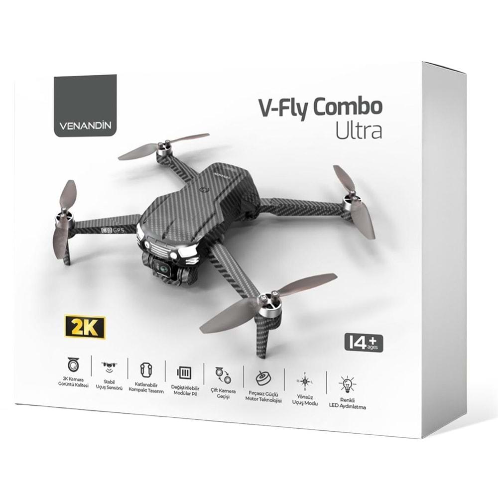 Katjmer V-Fly Combo Ultra 2K 4 Yönlü Engel Önleme+Optik Akış Hover+3D Taklalar Super Drone Geri Dönüş (2batarya)