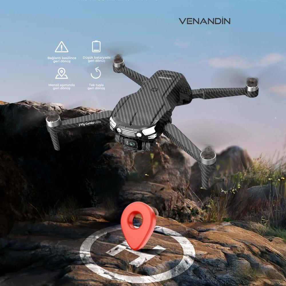 Katjmer V-Fly Combo Ultra 2K 4 Yönlü Engel Önleme+Optik Akış Hover+3D Taklalar Super Drone Geri Dönüş (2batarya)