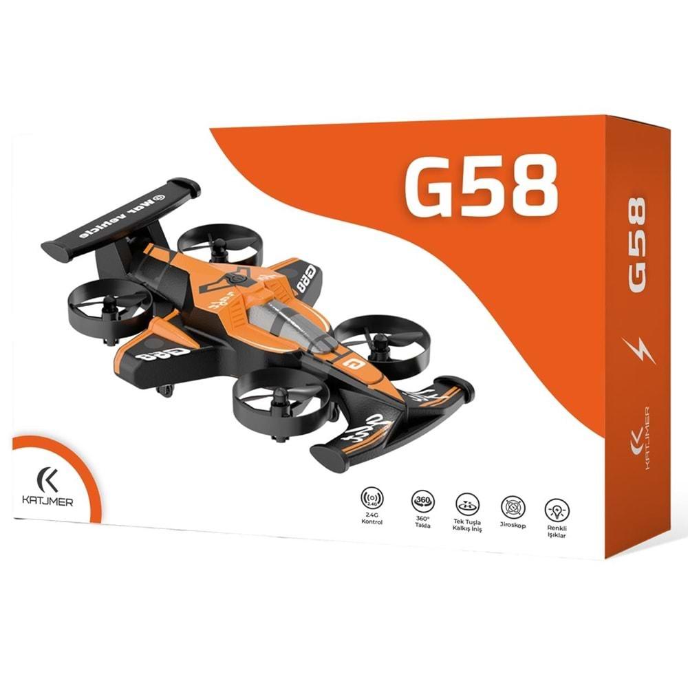 Katjmer G58 Araba/Uçak Flying Club Dayanıklı Köpük Gövdeli 2.4ghz Uzaktan kumandalı 360Derece Dönebilen Oyuncak(3batarya)