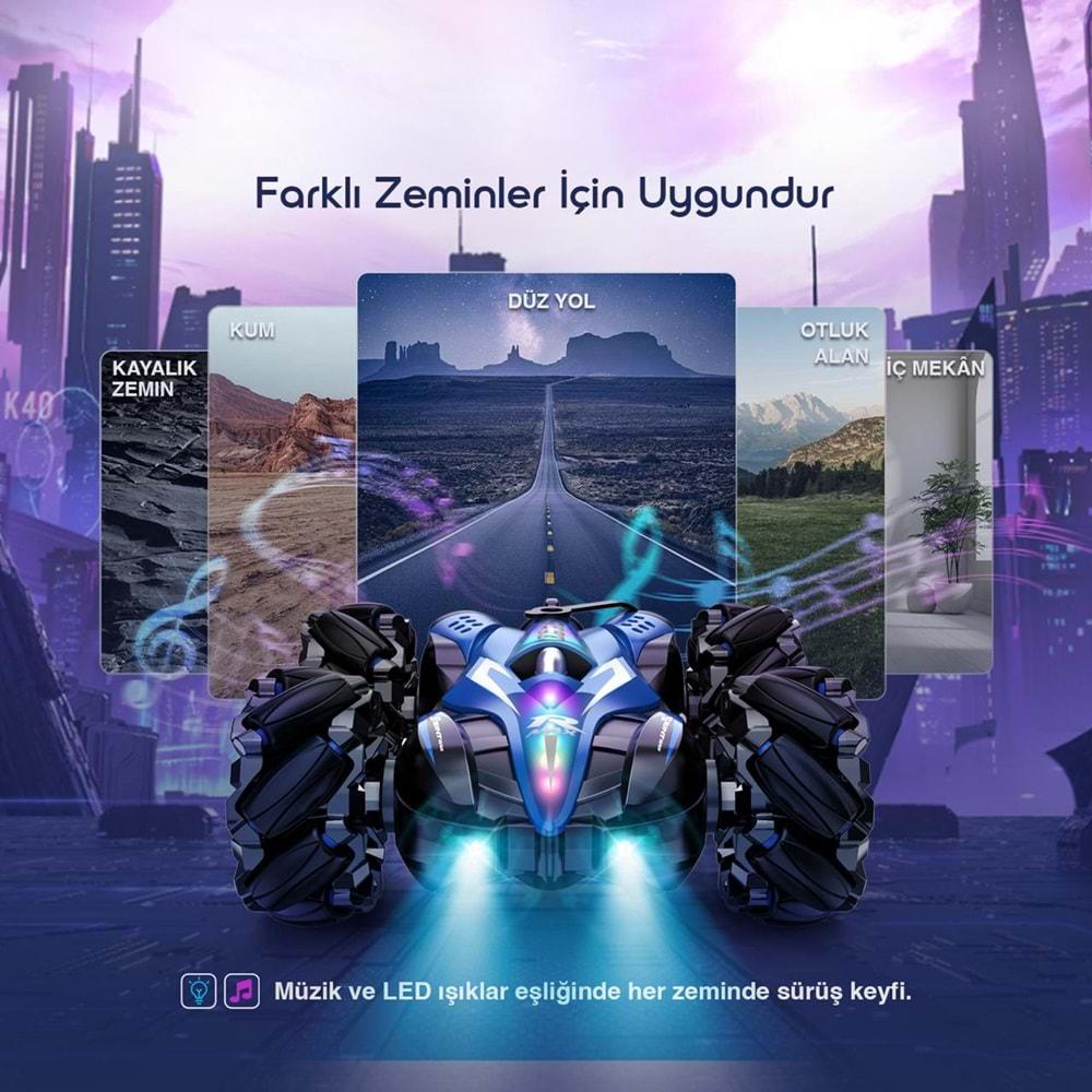 Katjmer D901 Uzaktan Kumandalı Drift Dublör Araba 360 Derece Dönebilen Ve Her Yöne Giden (2 batarya)
