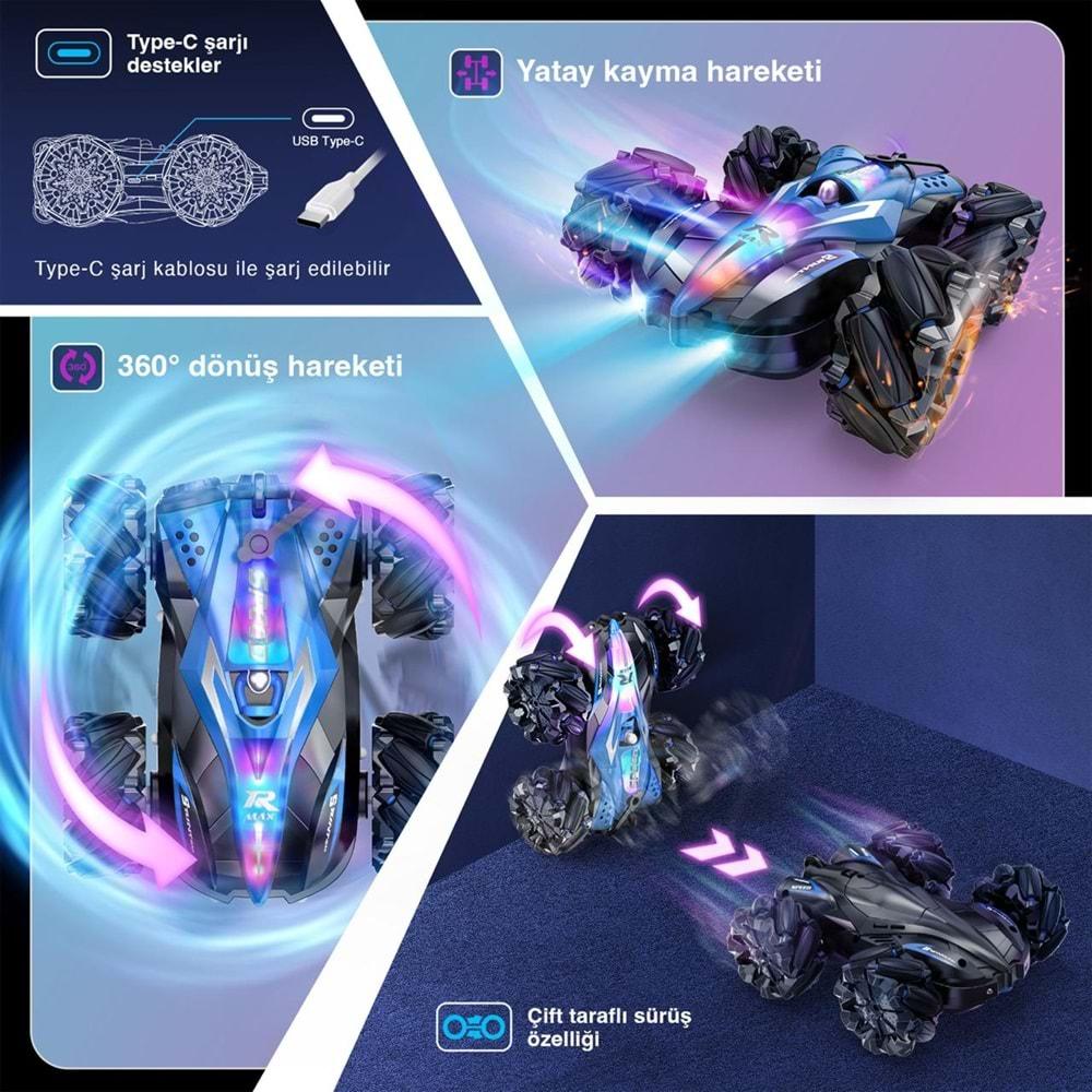 Katjmer D901 Uzaktan Kumandalı Drift Dublör Araba 360 Derece Dönebilen Ve Her Yöne Giden (2 batarya)