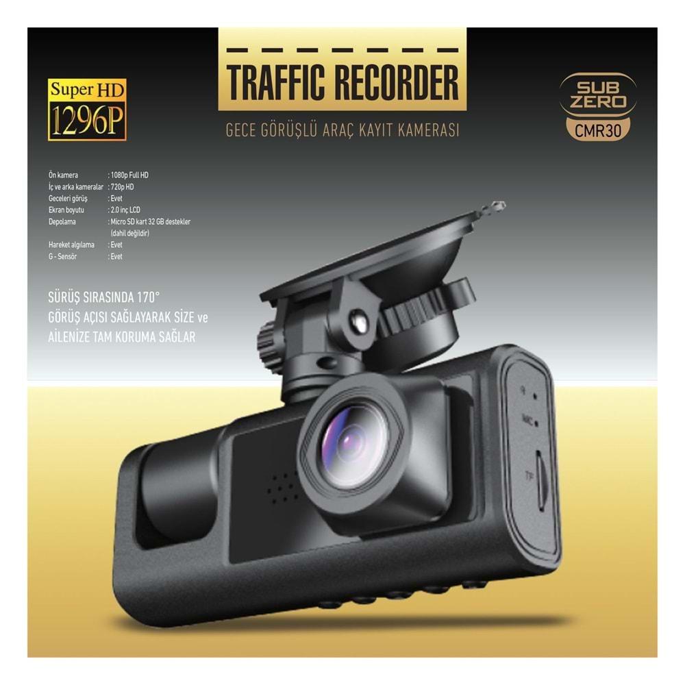 Subzero CMR30 Full Hd 3 Kameralı Araç Içi Güvenlik Kamerası