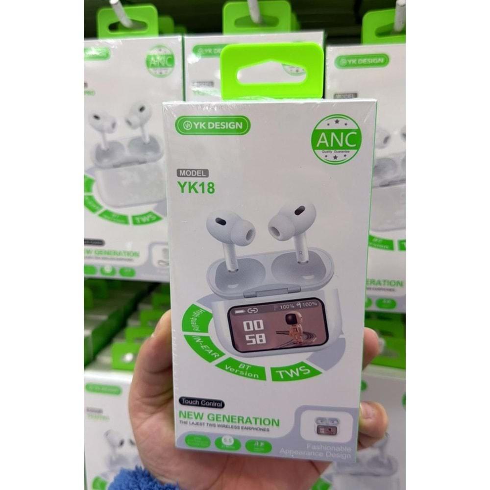 Yk Design YK18 ANC/ENC Ekranlı Bluetooth Kulaklık