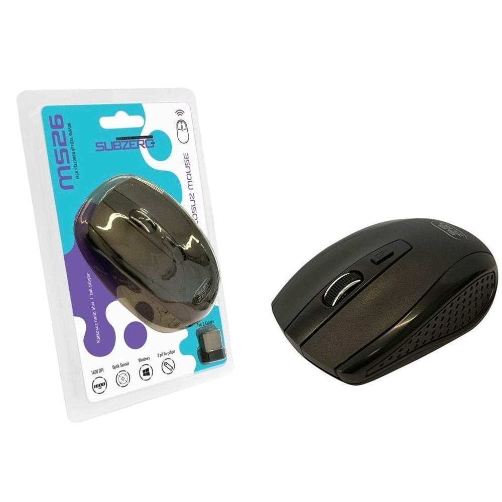 Subzero MS26 1600 Dpı Kablosuz Optik Mouse 4Renk