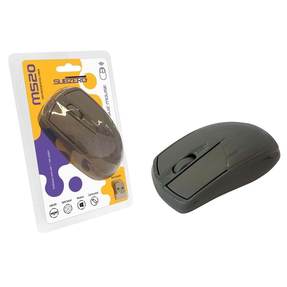 Subzero MS20 1600 Dpı Kablosuz Optik Mouse 4Renk