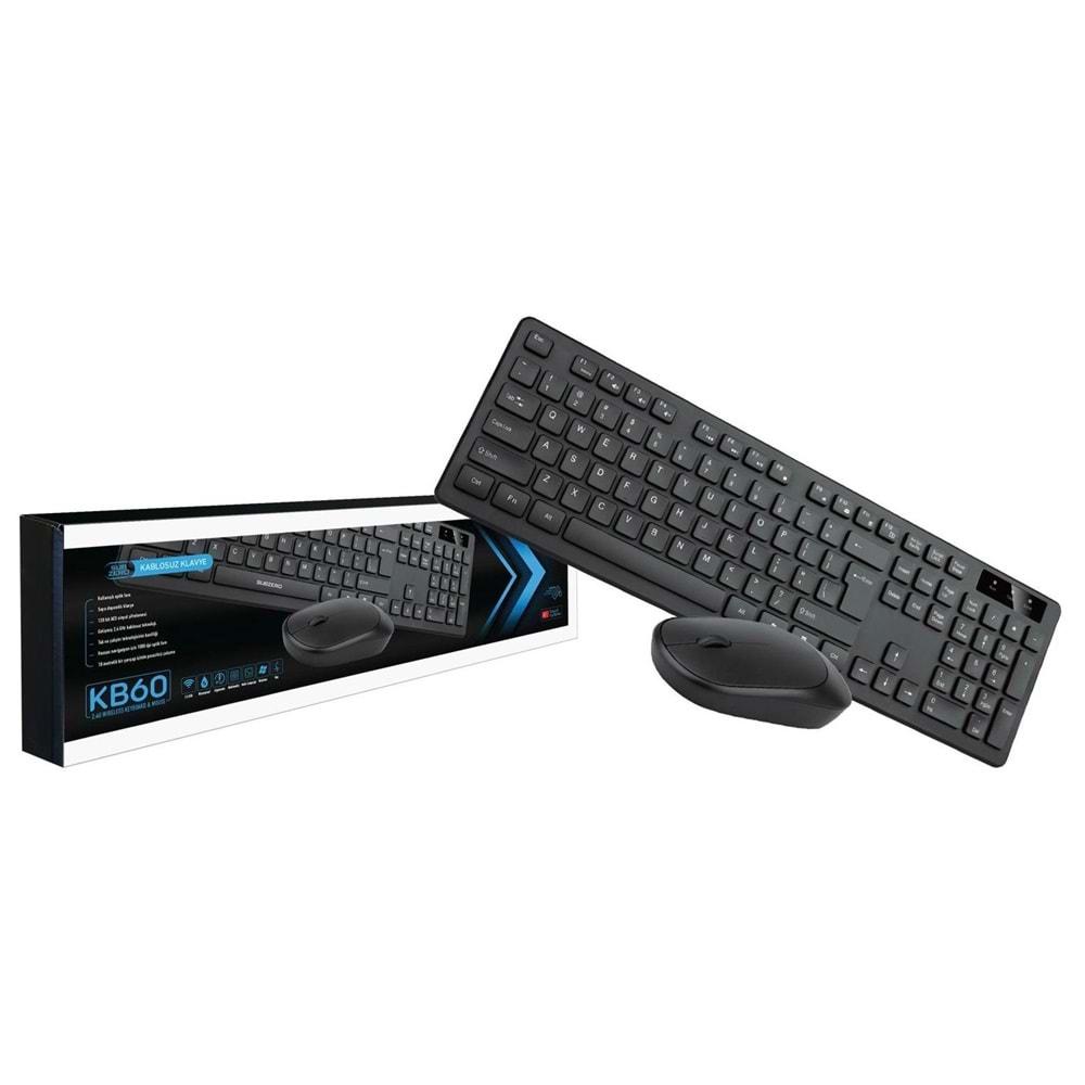 Subzero KB60 2.4ghz Kablosuz Q Klavye Ve Mouse Seti Siyah