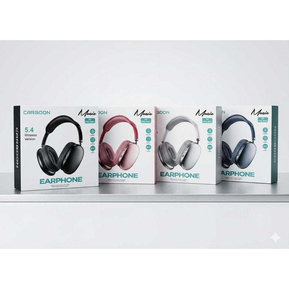 Carboon P9 Pro Max Bluetooth 5.4 Mikrofonlu Kulaküstü Kablosuz Kulaklık