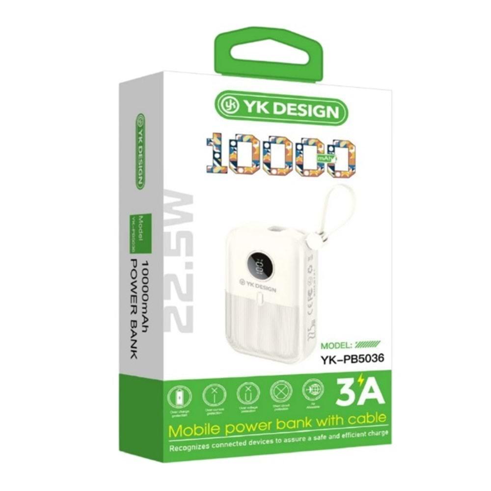 YK Design YK-PB5036 10000 mAh 22.5W Lcd Göstergeli Powerbank