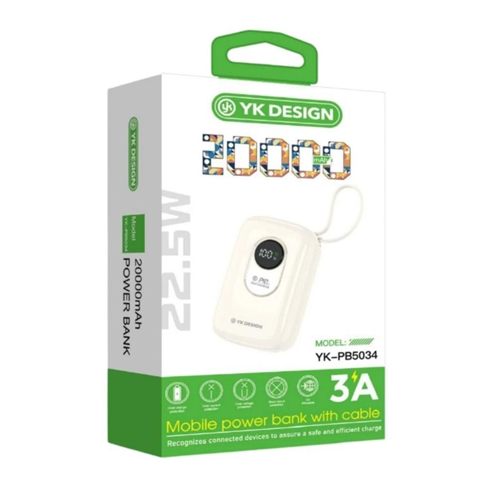 YK Design YK-PB5034 20000 mAh 22.5W Lcd Göstergeli Powerbank