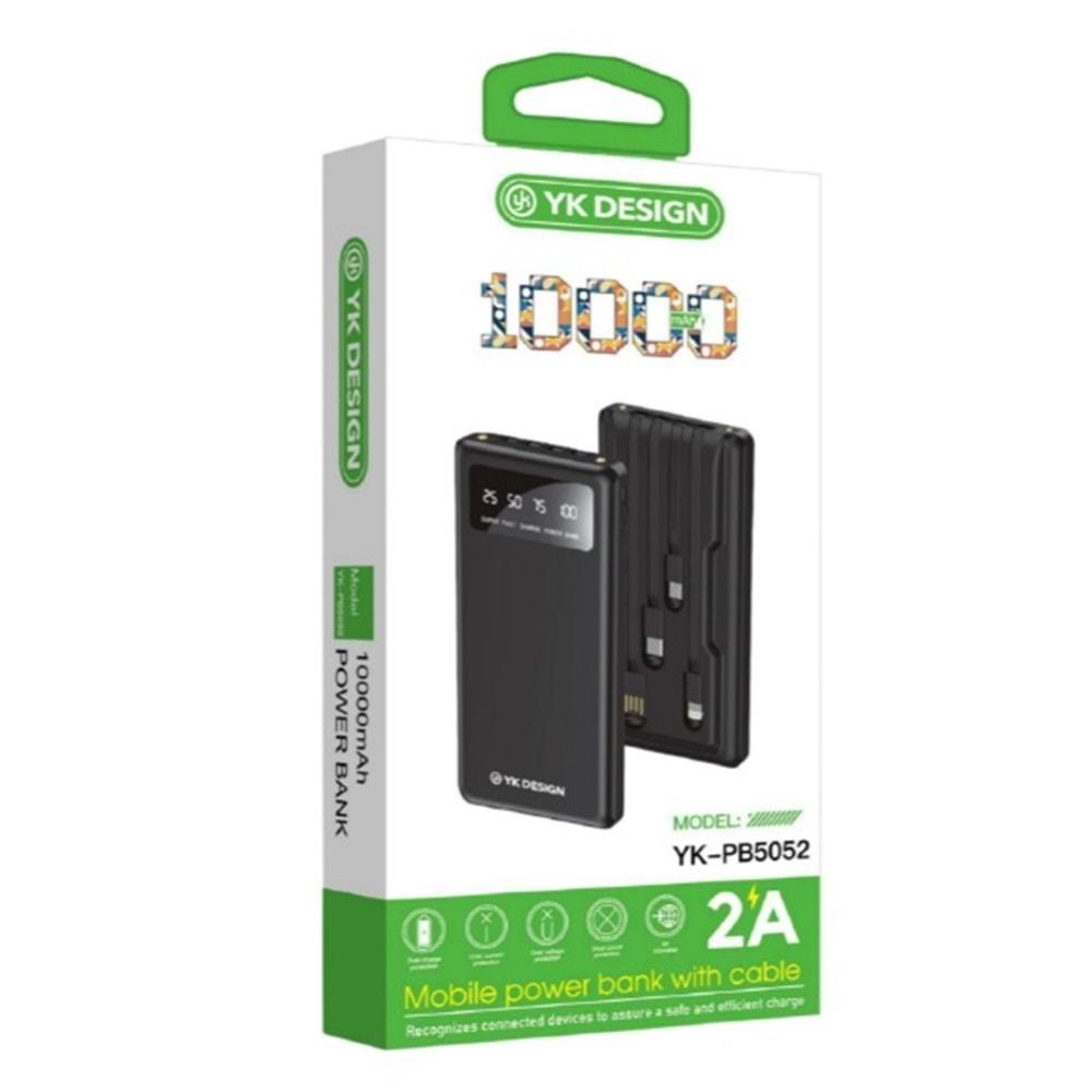 YK Design YK-PB5052 10000 Mah 4lü Kablolu Powerbank