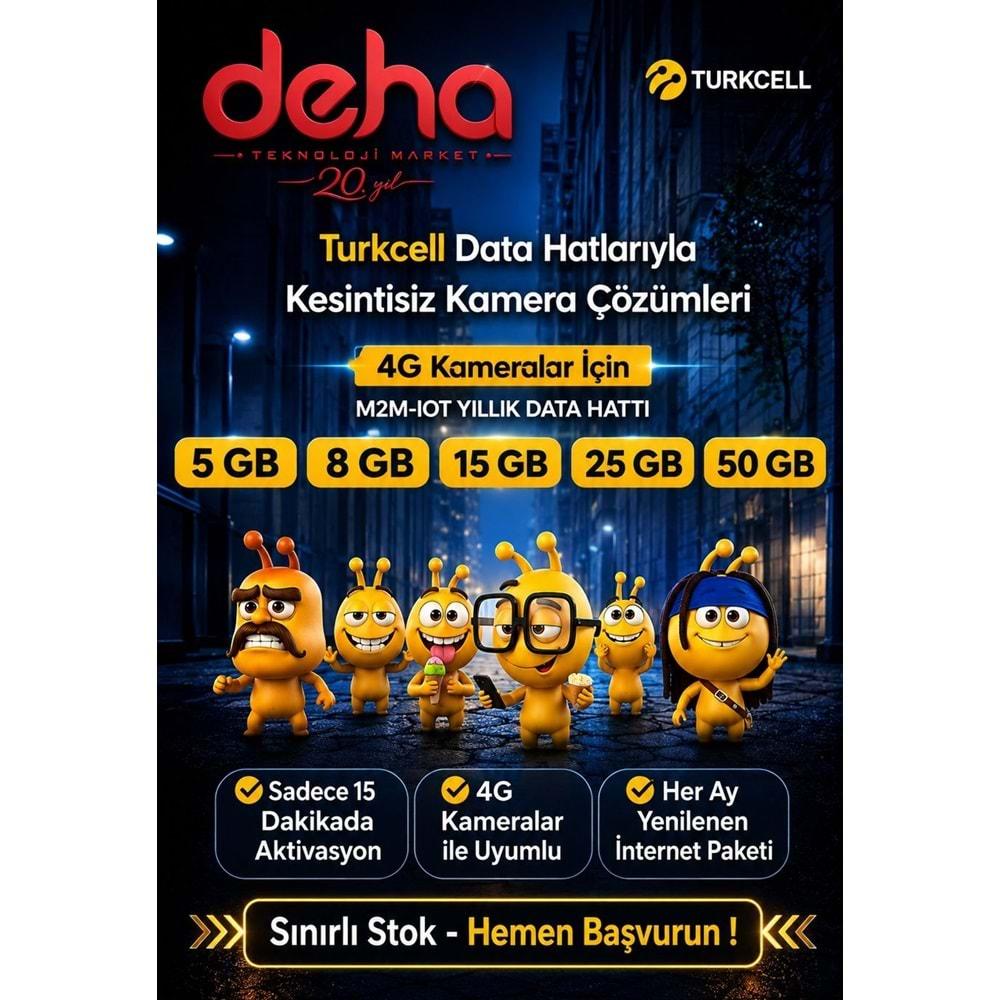 Turkcell Sim Kart 8GB Kameralar İçin (M2M-IOT) 1Yıllık Paket fiyat (İnternet olmayan yerlerdeki sim kartlı kameralar için)