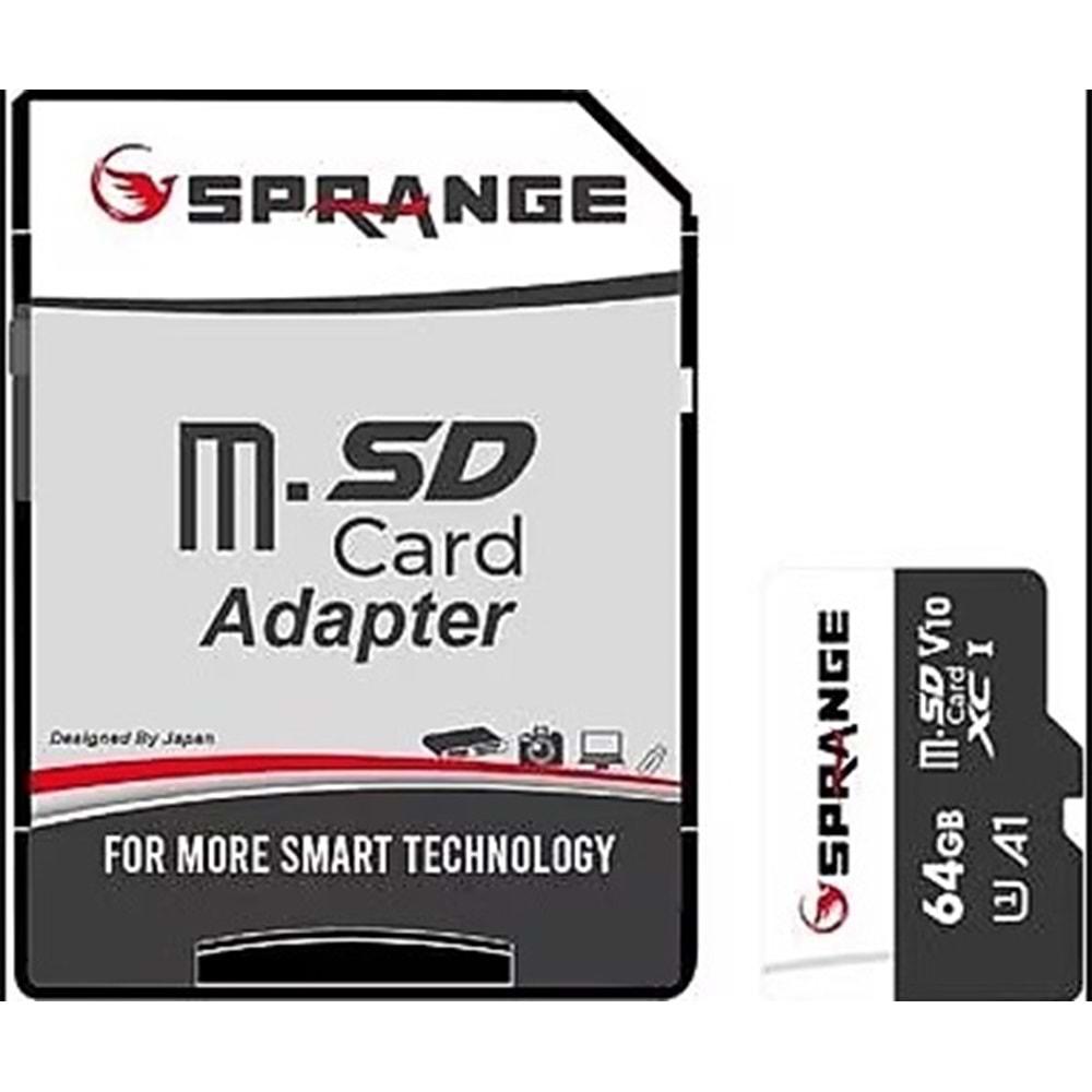 Sprange SM64 High Speed 64GB TF Hafıza Kartı & SD Adaptör