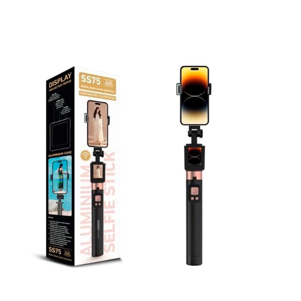 Subzero SS75 Ekran Yansıtmalı Telefon Tripodu - WIFI - 173CM Bluetooth Uzaktan Kumanda Dahili Ön İzleme Ekranı Ayarlanabilir Telefon Tutucu