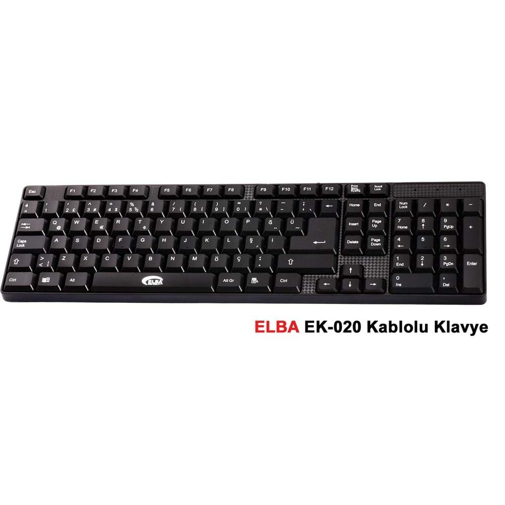 Elba EK-020 Usb Türkçe F Siyah Kablolu Klavye