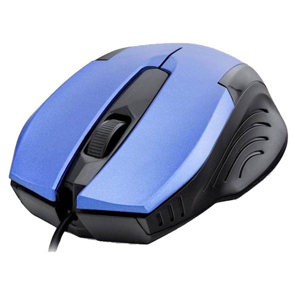 Hadron HDX3254 1200 Dpi Büyük Boy USB Kablolu Mouse-Mavi/Kırmızı