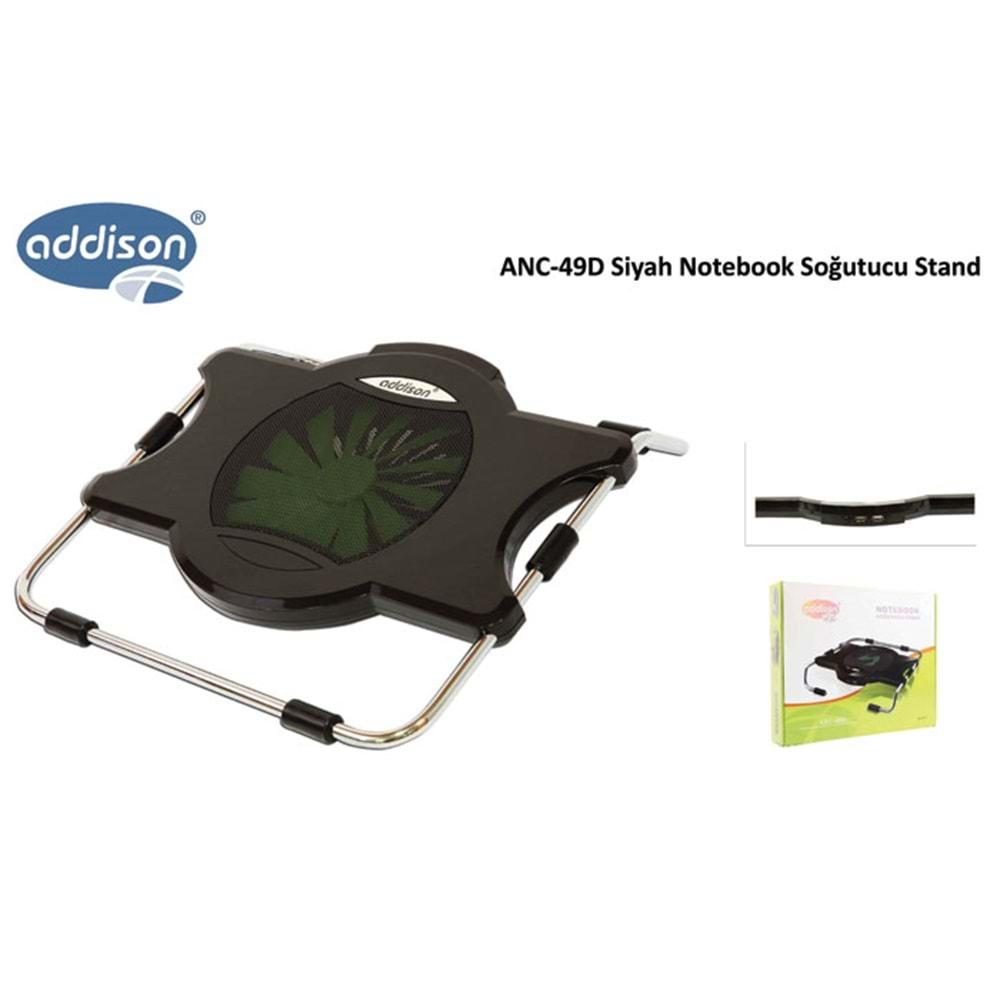 Addison ANC-49D 1 Fanlı USB 2.0 Siyah Notebook Soğutucu