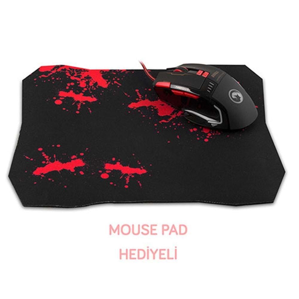 Everest SGM-X10 Usb 3200 Dpi 8 Tuşlu Oyuncu Mouse (Mouse Pad Hediyeli)