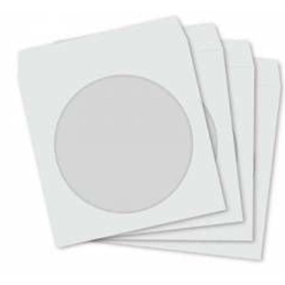 100'lü Şeffaf Pencereli Beyaz CD Zarfı