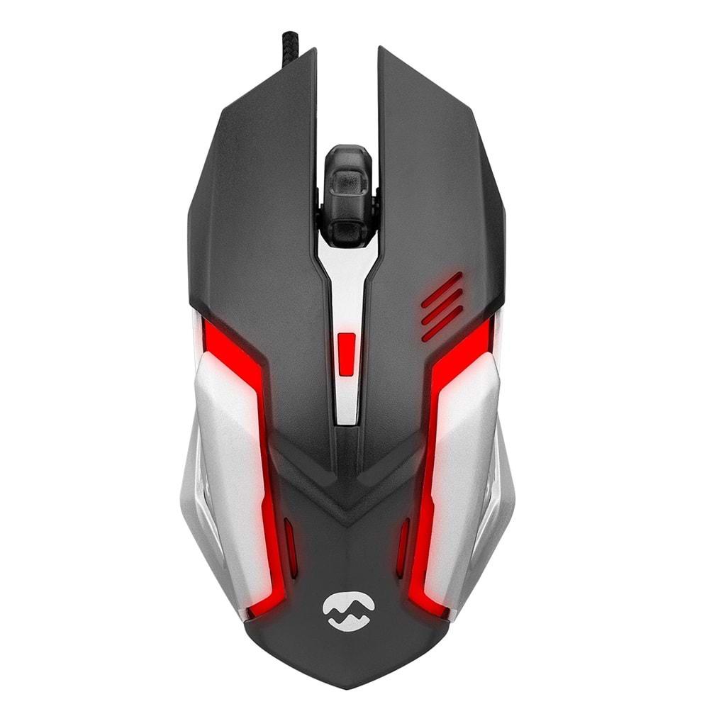 Everest SM-G72 Usb Siyah/Gümüş Işıklandırmalı Oyuncu Mouse