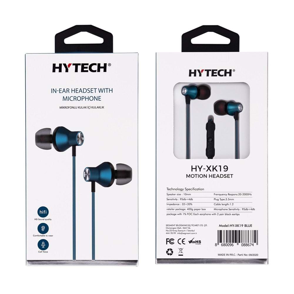 Hytech HY-XK19 Renkli Mikrofonlu Kulaklık - Mavi