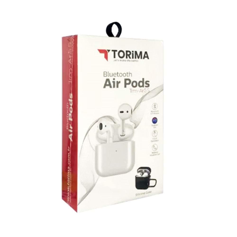 Torima Trm-Air5s Ios ve Android Uyumlu Bluetooth Kulaklık Silikon Kılıf Hediyeli