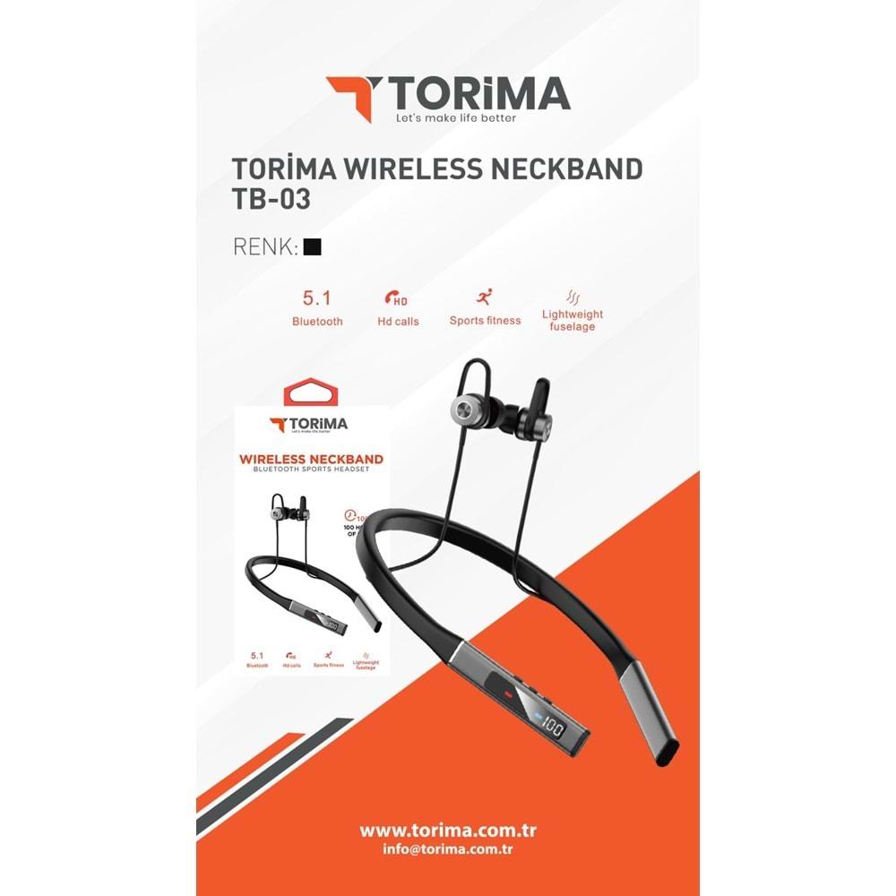 Torima TB-03 Magnetic BT5.1 Kablosuz Kulak İçi Bluetooth Kulaklık 100Saat
