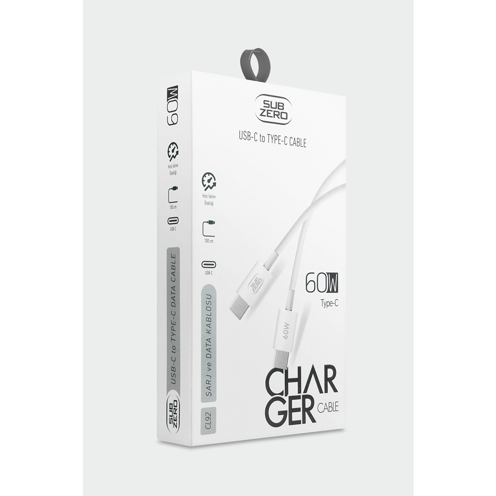 Subzero CL92 60W 1metre Usb-c Type-C Pd Şarj Kablosu