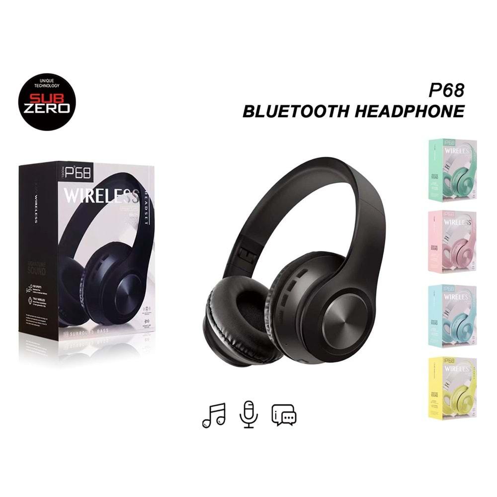 Subzero P68 Bluetooth Stereo Kulaklık - Siyah