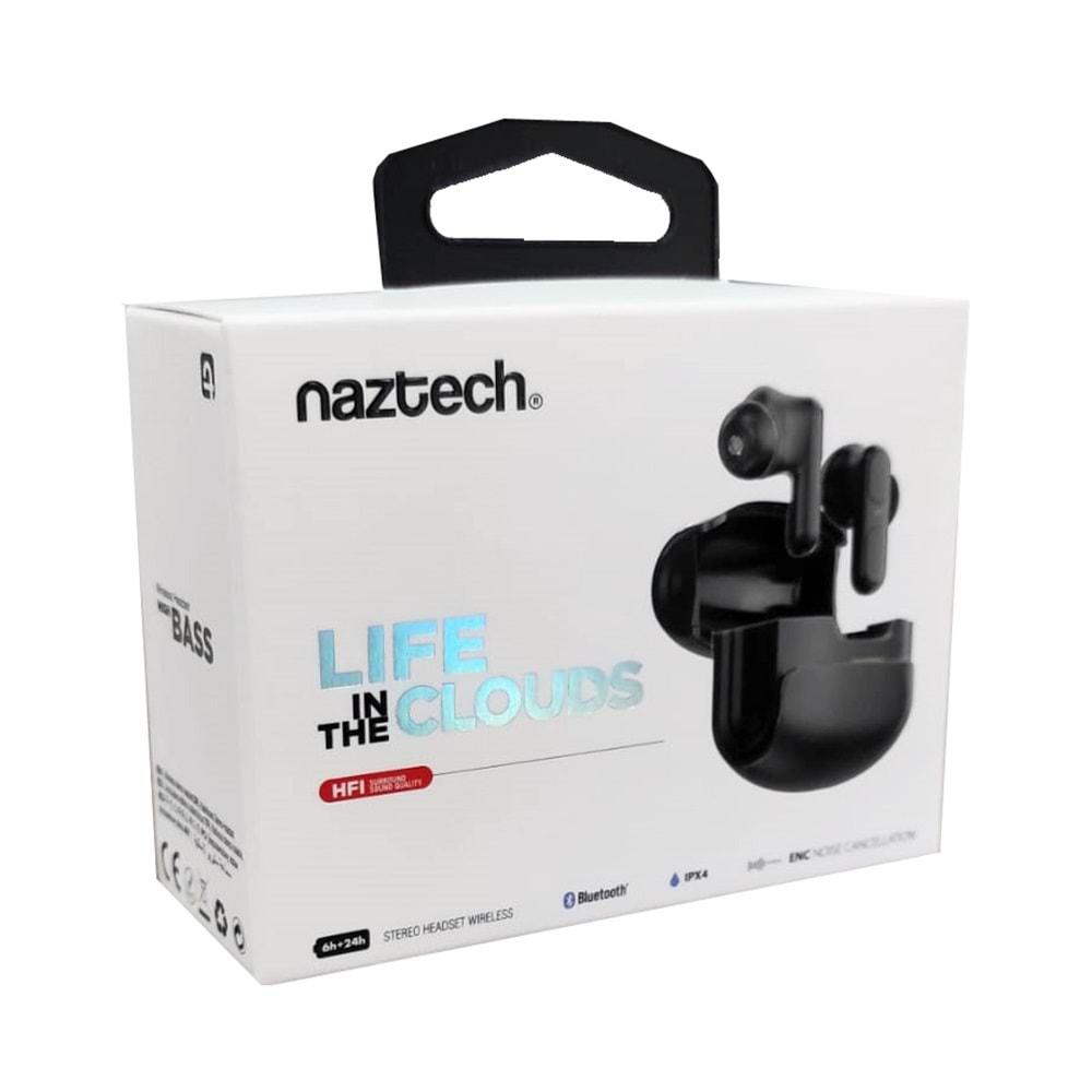Naztech MC15 Tws Kablosuz Bluetooth V5.3 Kulaklık Siyah Uzun Şarj Süresi