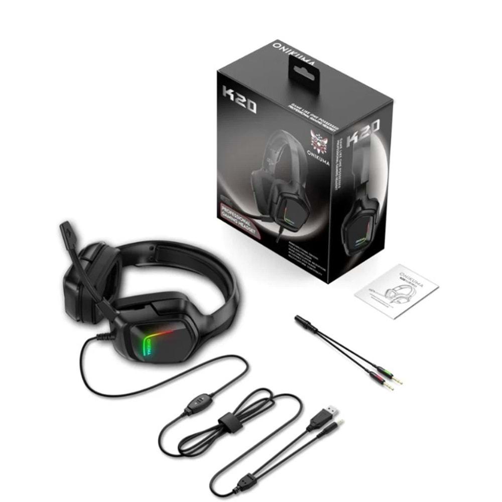 Onikuma K20 Profesyonel Headset Gaming Gamer Oyuncu Kulaklığı Mikrofonlu Kulaklı