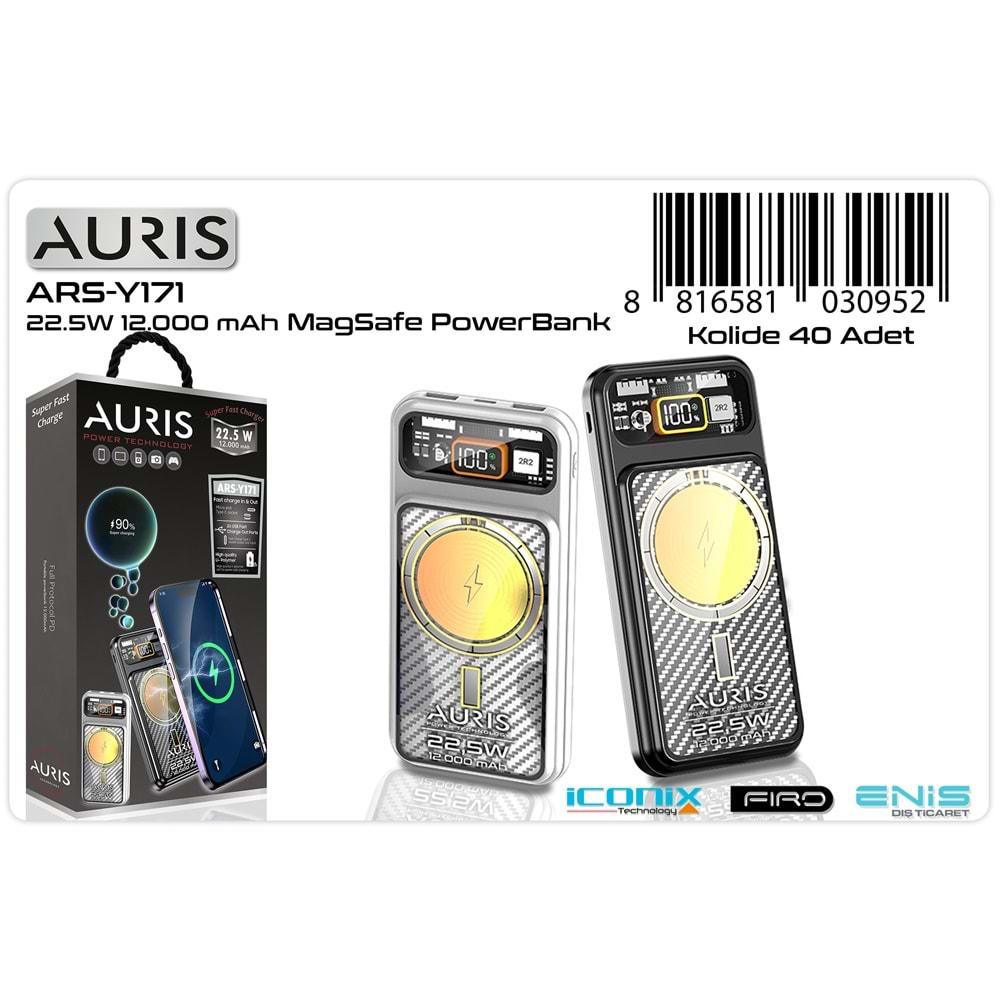 Auris ARS-Y171 12.000 Mah Kablosuz Magsafe Powerbank