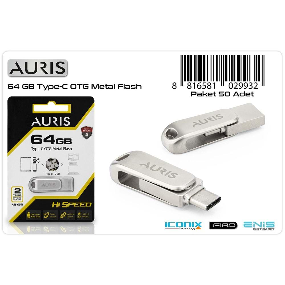 Auris ARS-OT01 64 GB Type-C Otg Flash Bellek