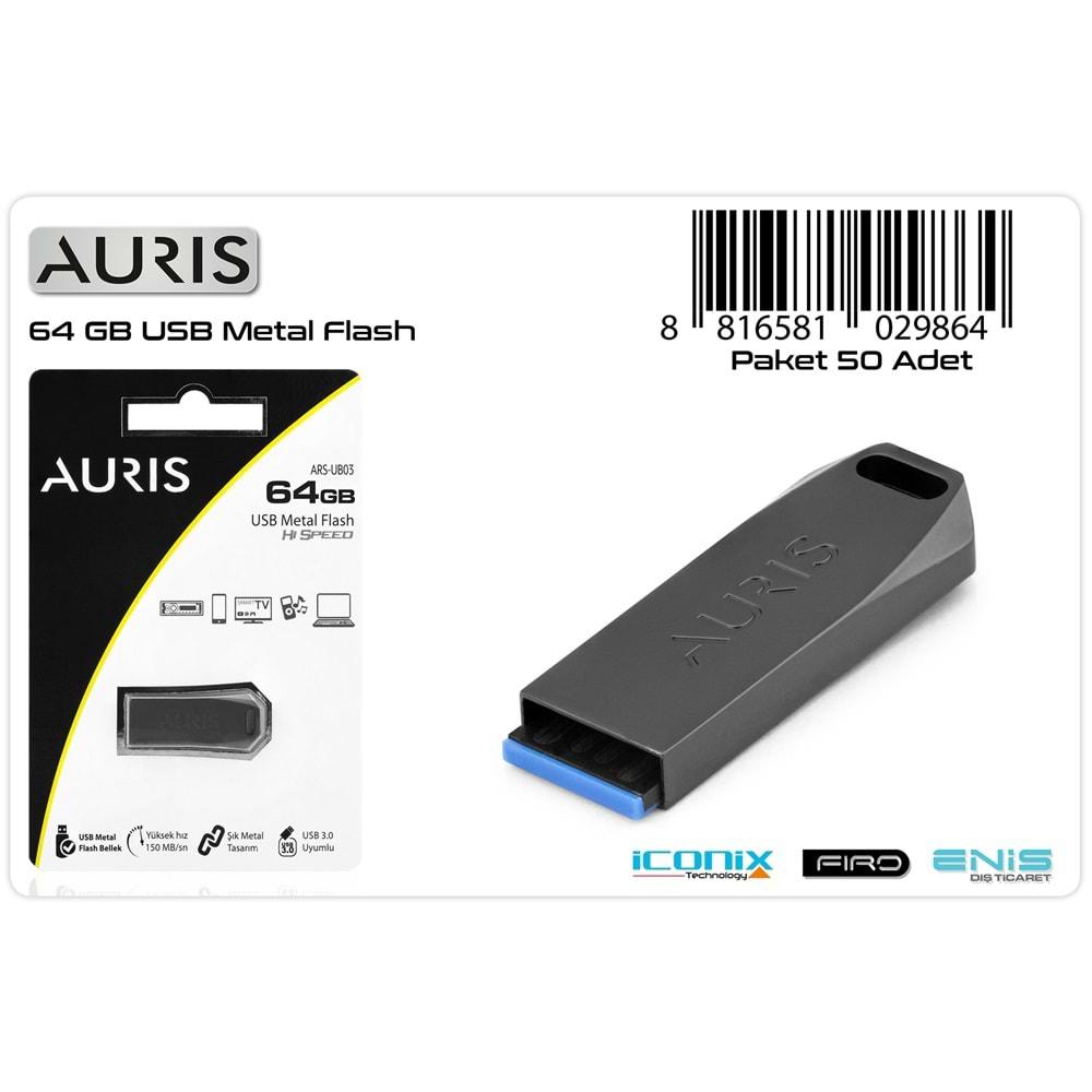 Auris 64GB Usb 3.0 Metal Usb Flash Bellek ARS-UB03