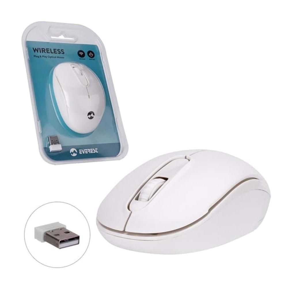 Everest SMW-666 Usb Beyaz 2.4Ghz Optik Wireless Mouse 1500Dpı