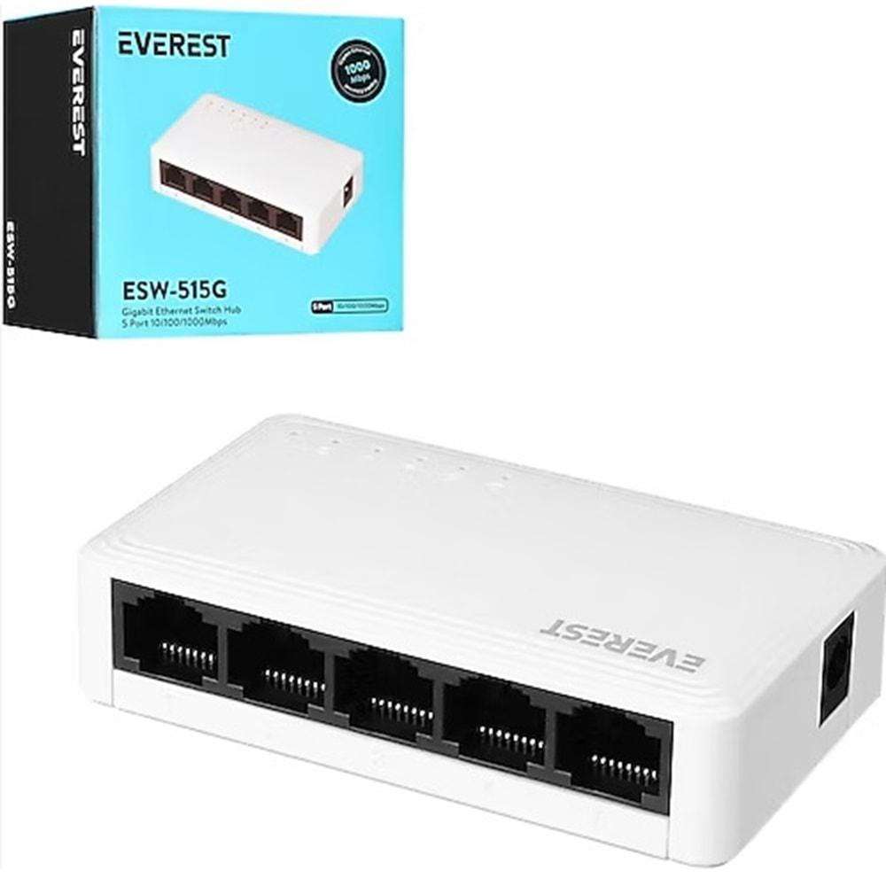 Everest ESW-515G 5 Port 10/100/1000Mbps Gigabit Ethernet Switch Hub