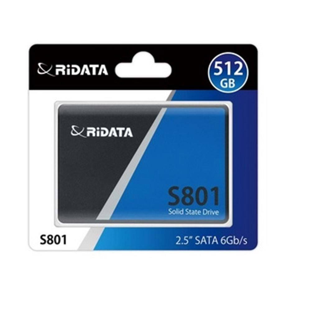 Ridata 512Gb Sata III (6Gb/s) S801 Read Up 520MB/s SSD Harddisk