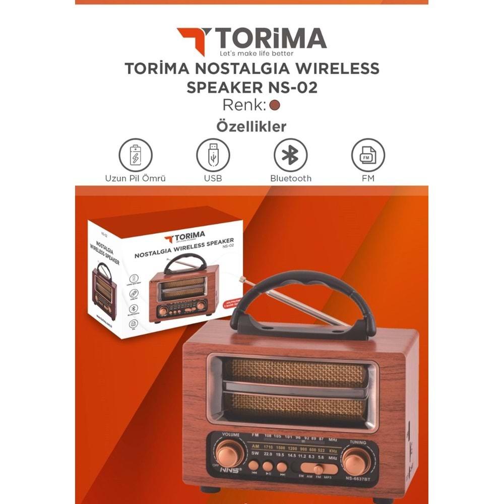 Torima NS-02 Nostalji Wireless 5.3 Bluetooth Hoparlör