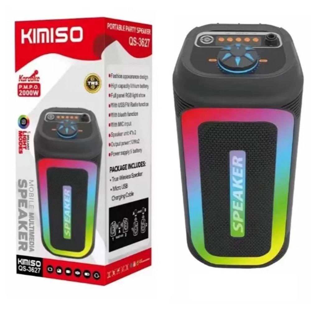 Kımıso QS-3627 RGB Bluetooth Müzik Kutusu 2X10W 2X4