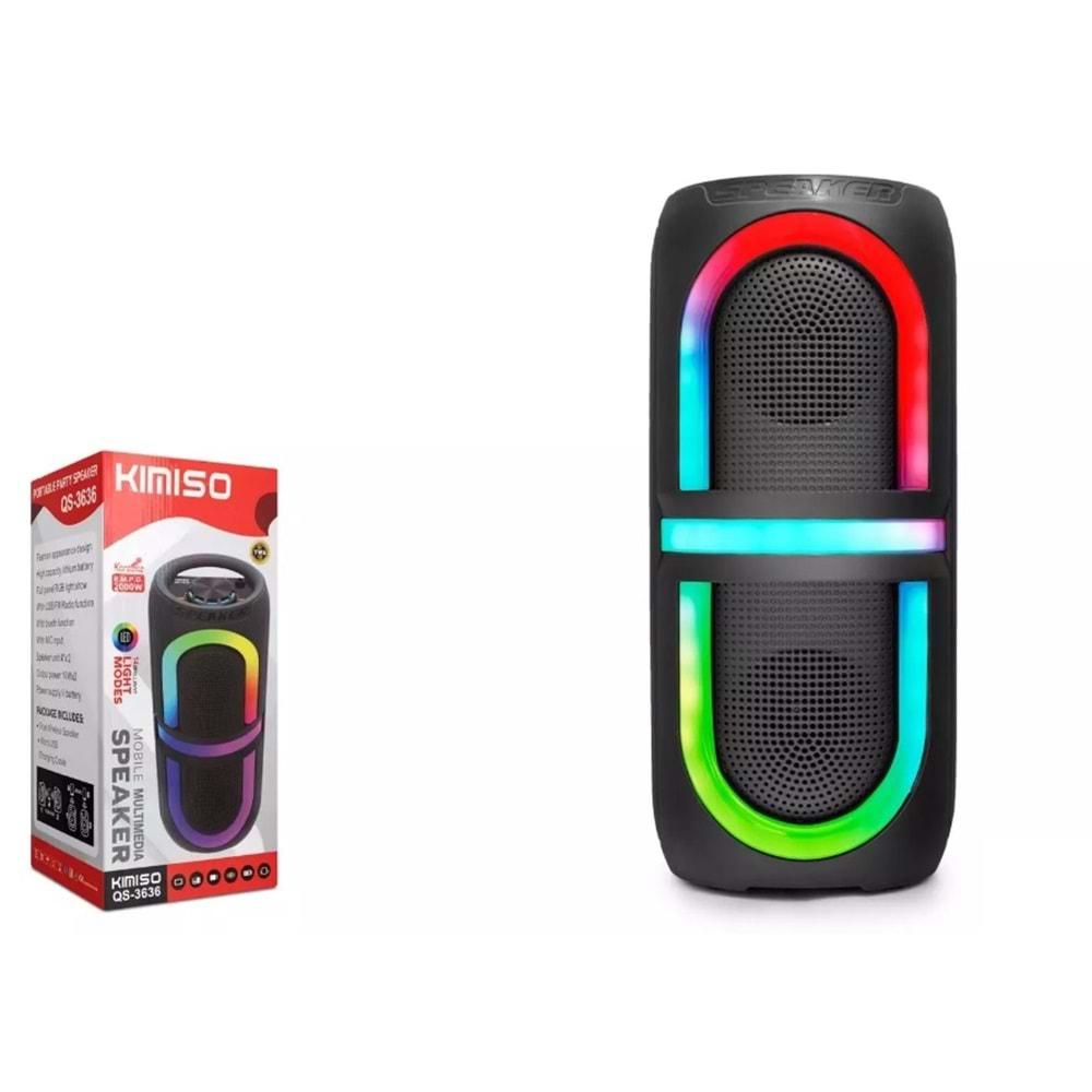 Kımıso QS-3636 RGB Bluetooth Müzik Kutusu 2X10W 2X4