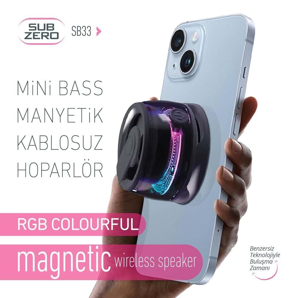 Subzero SB33 Taşınabilir Gaming RGB Magnetic Bluetooth Müzik Kutusu