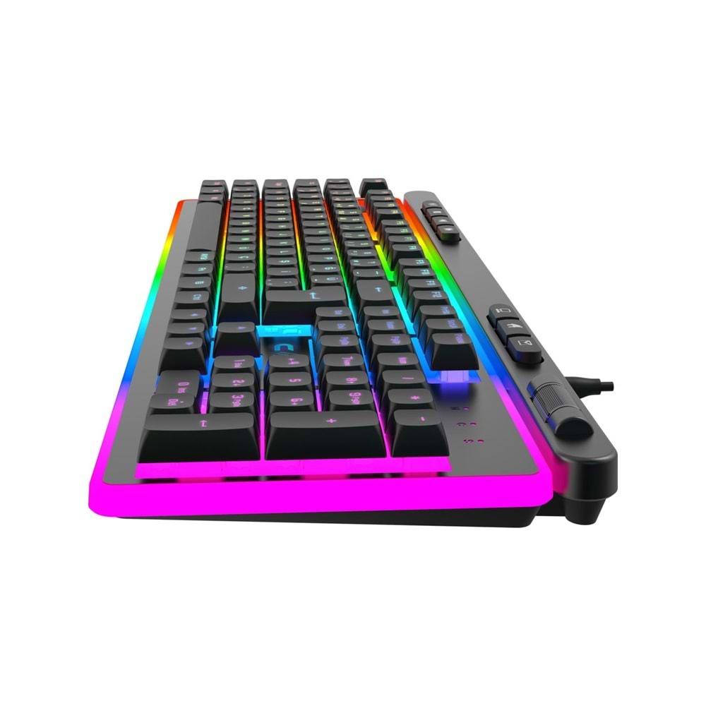 Claw's Nova K1 360° Özelleştirilebilir Rgb & Yazılımlı Full Membran 104+7 Tuşlu Ekstra Multimedya / Rollover Ses Kontrol Mekanizmalı Gaming Klavye